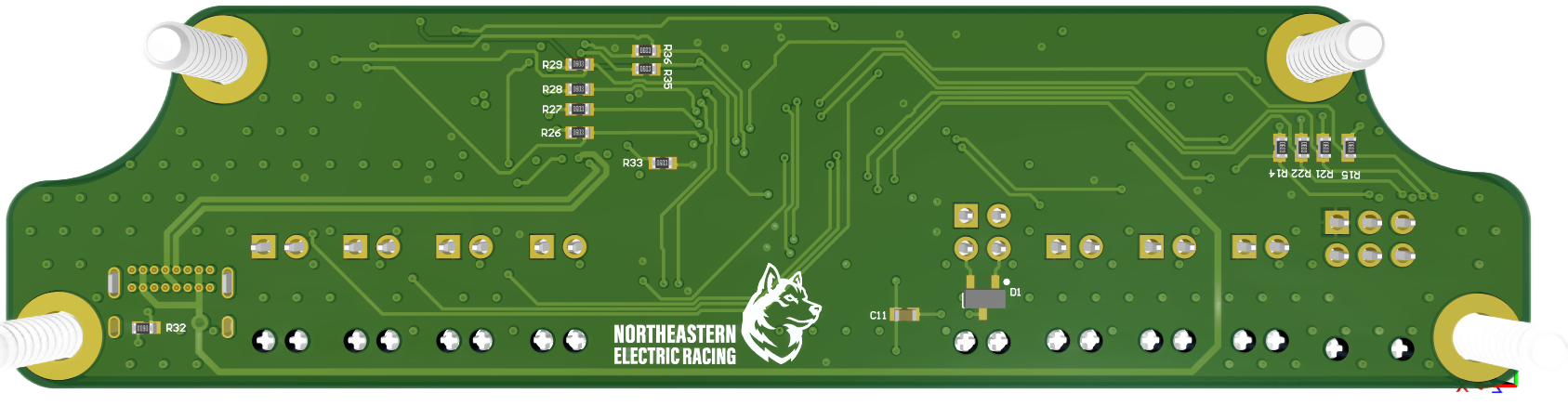 Back of steering wheel PCB