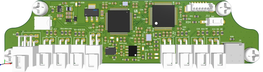 Front of steering wheel PCB